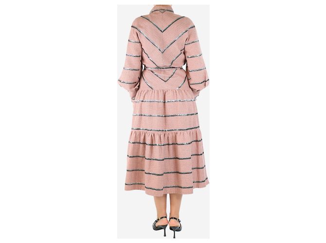 Autre Marque Vestido midi rosa con rayas lurex - tamaño - vista 2