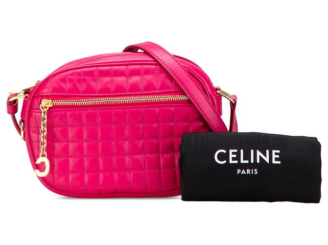 Céline Celine Pink Quilted Pelle di Vitello C Charm Crossbody Rosa - vista 11