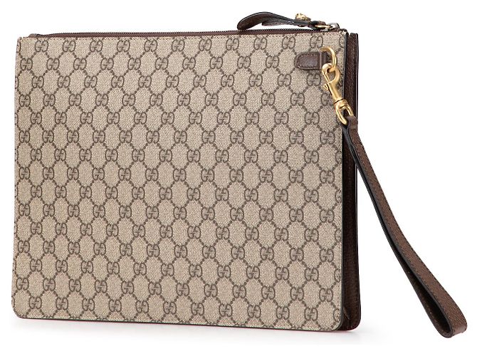 Clutch Farfalla Gucci Brown GG Supreme Web Marrone Beige - vista 2