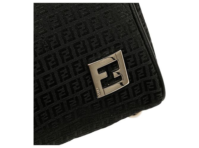 Borsa a mano Fendi Black Micro Zucchino in tela Nero - vista 7