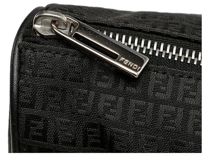 Borsa a mano Fendi Black Micro Zucchino in tela Nero - vista 8