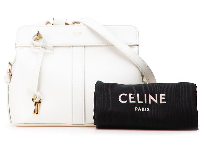 Céline Cabas in pelle bianca per adolescenti Celine De France Bianco - vista 12