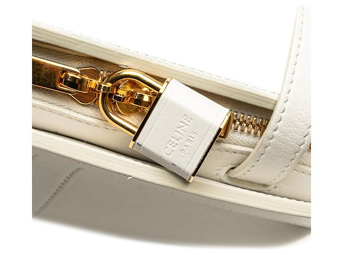 Céline Cabas in pelle bianca per adolescenti Celine De France Bianco - vista 8