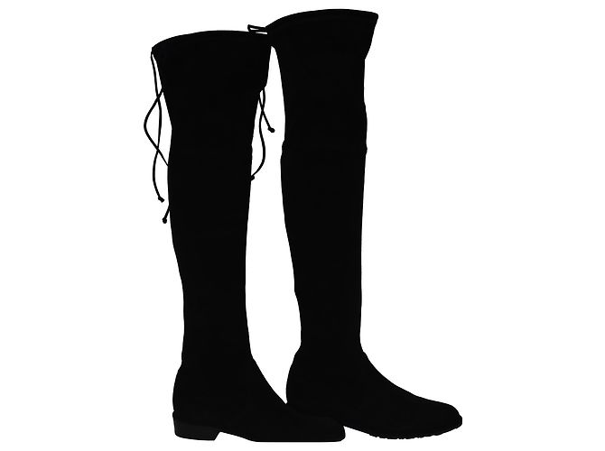 Botas Over-The-Knee Lowland de Stuart Weitzman en Ante Negro - vista 7