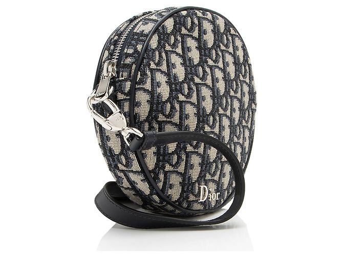 Borsa a spalla Dior Oblique Baby Ball Blu - vista 2