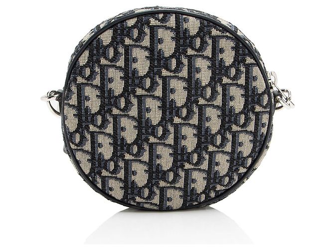 Borsa a spalla Dior Oblique Baby Ball Blu - vista 3