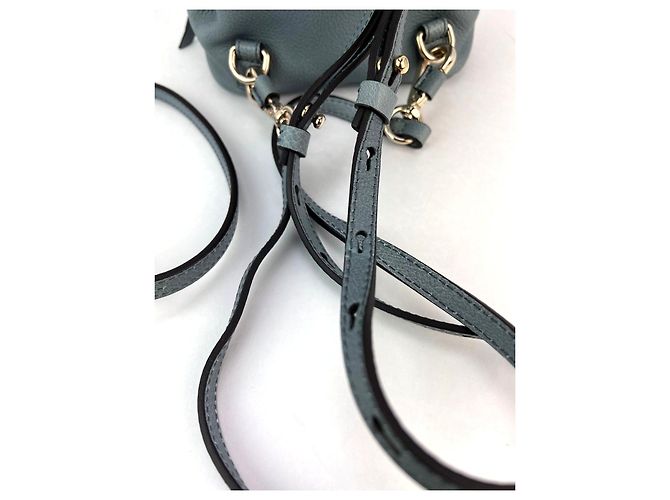 Chloé Zaino Mini Faye in suede e pelle blu Chloe - vista 8