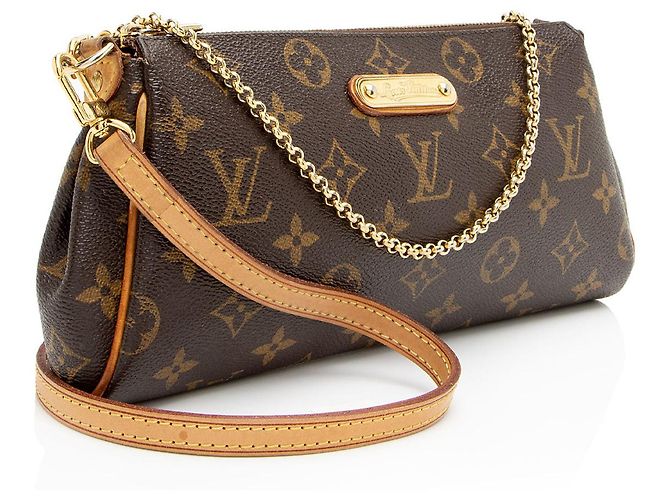 Clutch Eva in tela Monogram Louis Vuitton Marrone - vista 2