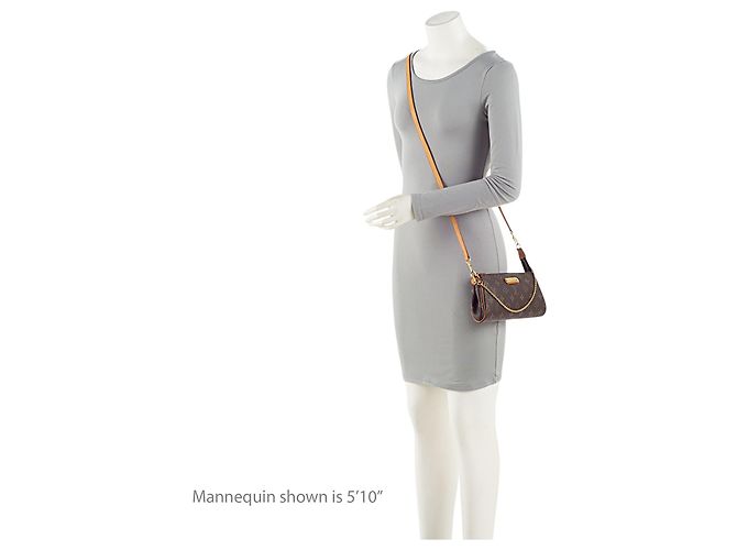 Clutch Eva in tela Monogram Louis Vuitton Marrone - vista 5