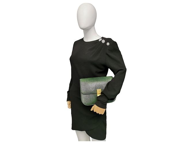 Céline Celine Classic Medium Green Lizard - view 2