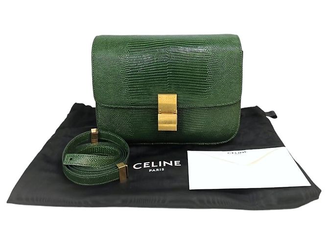 Céline Celine Classic Medium Green Lizard - view 3