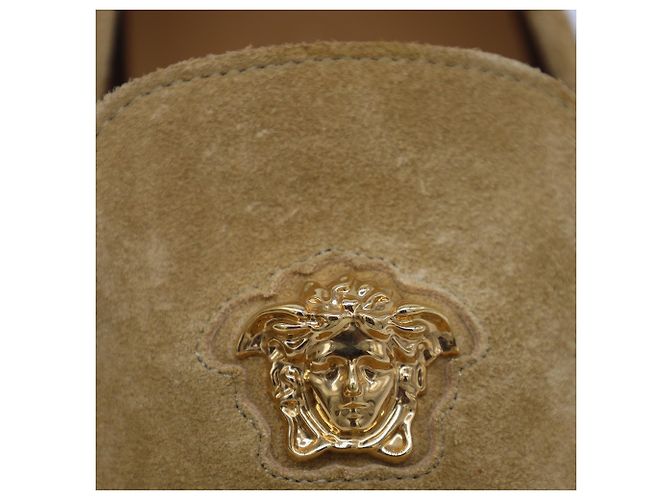 Mocassins Versace La Medusa en daim de veau marron - vue 11