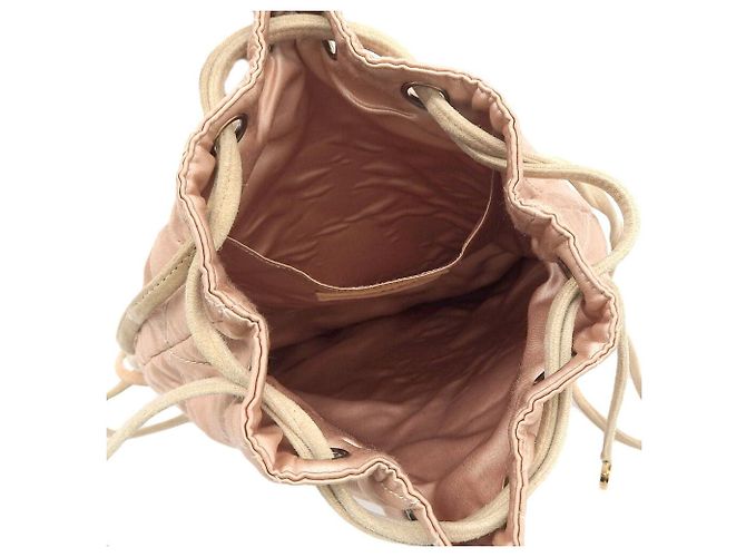 Chanel Satin-Logo-Rucksack Pink Beige - Ansicht 3