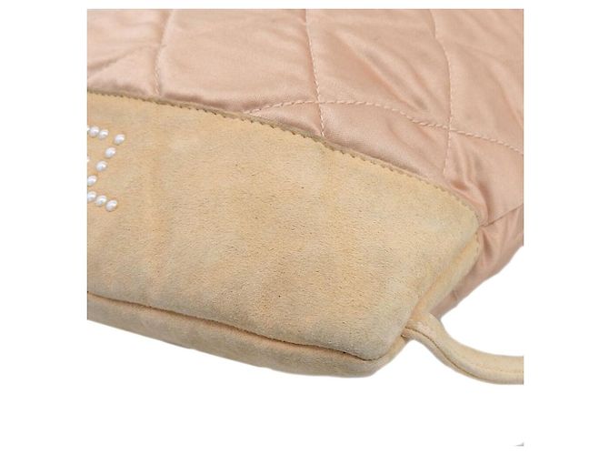 Chanel Satin-Logo-Rucksack Pink Beige - Ansicht 4