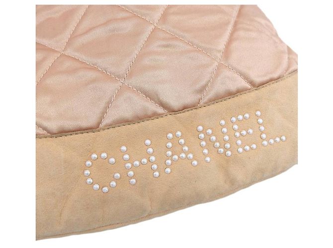 Chanel Satin-Logo-Rucksack Pink Beige - Ansicht 5
