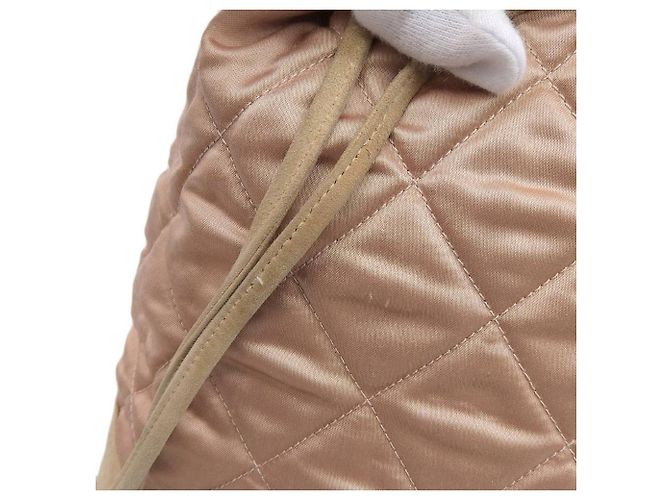 Chanel Satin-Logo-Rucksack Pink Beige - Ansicht 6