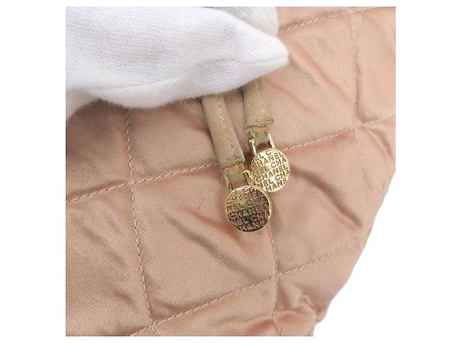 Chanel Satin-Logo-Rucksack Pink Beige - Ansicht 7