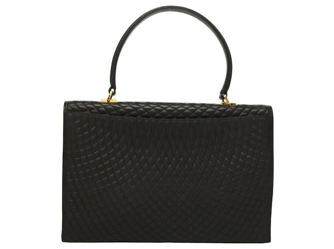 BALLY Handtasche aus schwarzem Leder mit Gold Auth BA3481 Golden - Ansicht 2