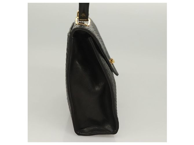 BALLY Handtasche aus schwarzem Leder mit Gold Auth BA3481 Golden - Ansicht 4