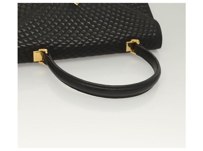 BALLY Handtasche aus schwarzem Leder mit Gold Auth BA3481 Golden - Ansicht 7