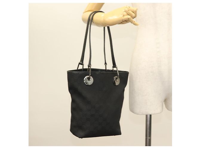 GUCCI GG Canvas Tote Bag Schwarz 120840 Auth BA3441 - Ansicht 22