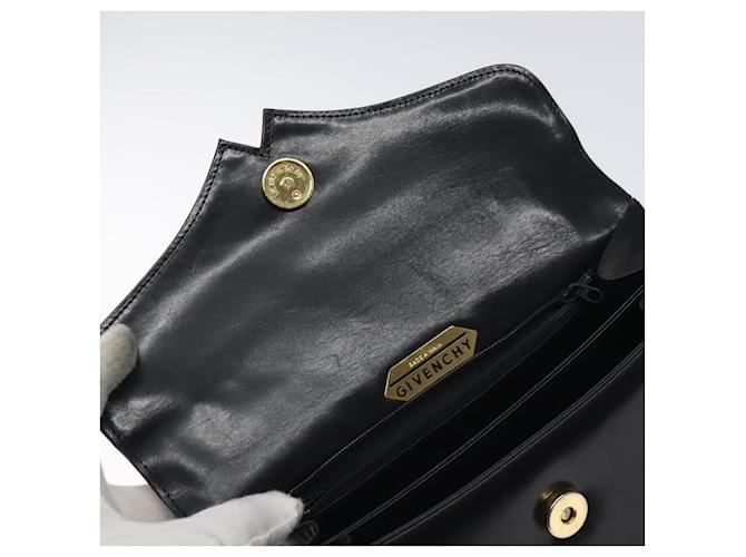 Borsa a mano GIVENCHY in pelle nera argento Auth bs27366 Nero - vista 10