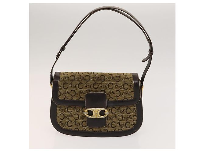 Céline CELINE C Sulky Cartier Burberry Nova Check Bolsa de Couro 3Set Bege Auth BA2174 Marrom - vista 16