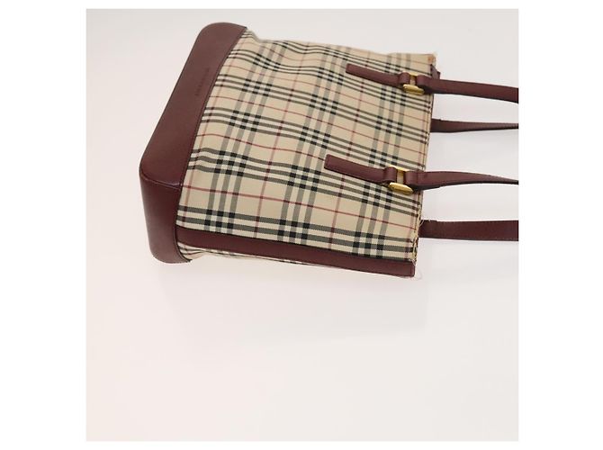 Céline CELINE C Sulky Cartier Burberry Nova Check Bolsa de Couro 3Set Bege Auth BA2174 Marrom - vista 4