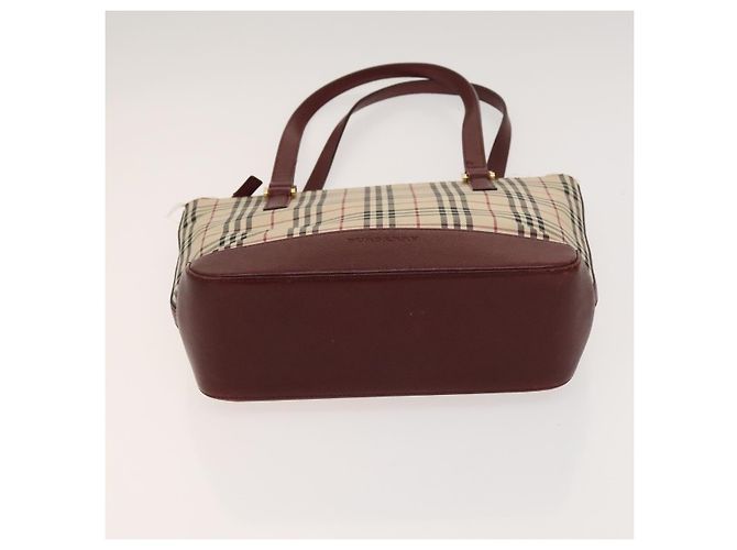 Céline CELINE C Sulky Cartier Burberry Nova Check Bolsa de Couro 3Set Bege Auth BA2174 Marrom - vista 6