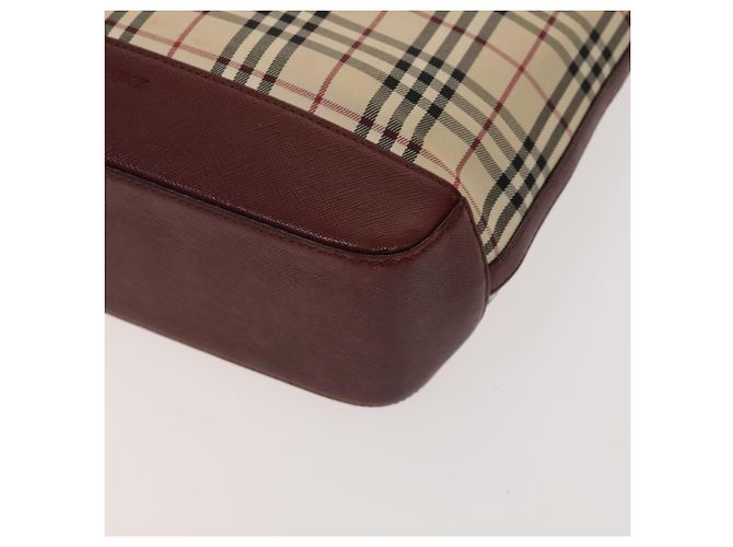 Céline CELINE C Sulky Cartier Burberry Nova Check Bolsa de Couro 3Set Bege Auth BA2174 Marrom - vista 7