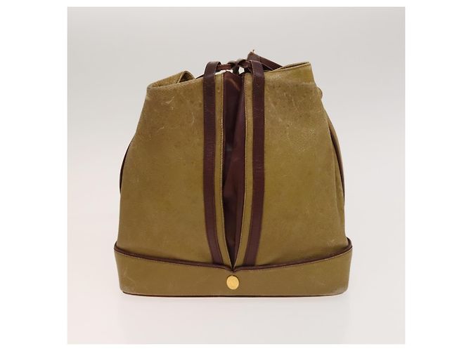 Céline CELINE C Sulky Cartier Burberry Nova Check Bolsa de Couro 3Set Bege Auth BA2174 Marrom - vista 9