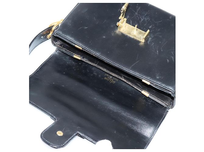 Céline CELINE Borsa a Spalla Sulky in Pelle Nera e Oro Auth 130625 Nero D'oro - vista 11
