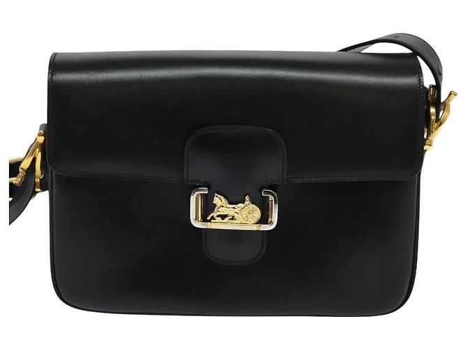 Céline CELINE Borsa a Spalla Sulky in Pelle Nera e Oro Auth 130625 Nero D'oro - vista 13