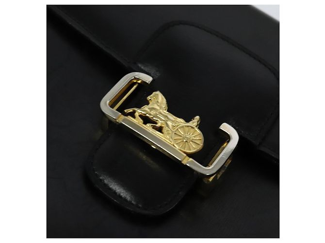 Céline CELINE Borsa a Spalla Sulky in Pelle Nera e Oro Auth 130625 Nero D'oro - vista 17