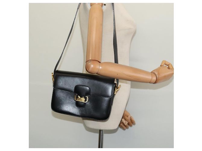 Céline CELINE Borsa a Spalla Sulky in Pelle Nera e Oro Auth 130625 Nero D'oro - vista 24