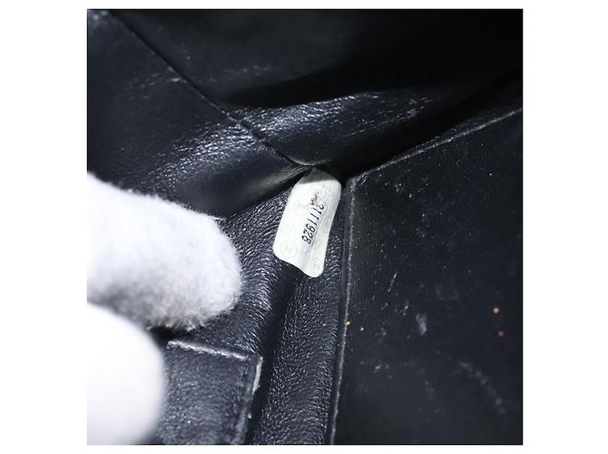 CHANEL Matelassé COCO Marchio Catena Borsa a Mano Velluto Nero Argento CC Auth 130198 - vista 11