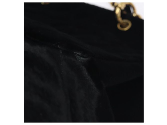 CHANEL Matelassé COCO Marchio Catena Borsa a Mano Velluto Nero Argento CC Auth 130198 - vista 15