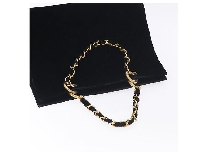 CHANEL Matelassé COCO Marchio Catena Borsa a Mano Velluto Nero Argento CC Auth 130198 - vista 6