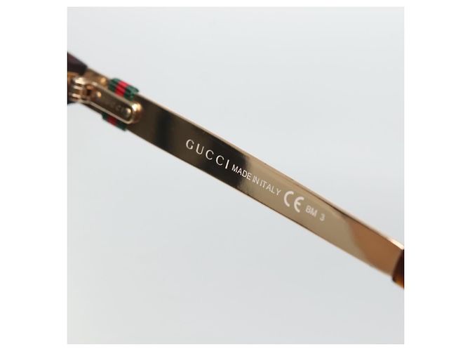 Gafas de sol GUCCI metal marrón Auth BA3302 Castaño - vista 9