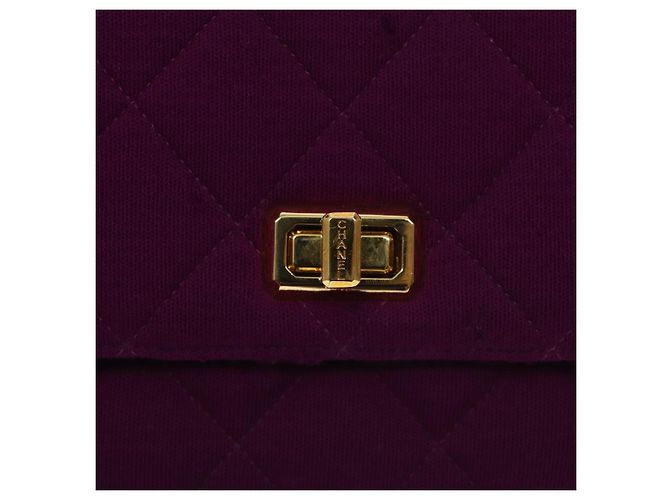 CHANEL Borsa Matelassé in cotone Viola Oro CC Auth 131194 D'oro Porpora - vista 17
