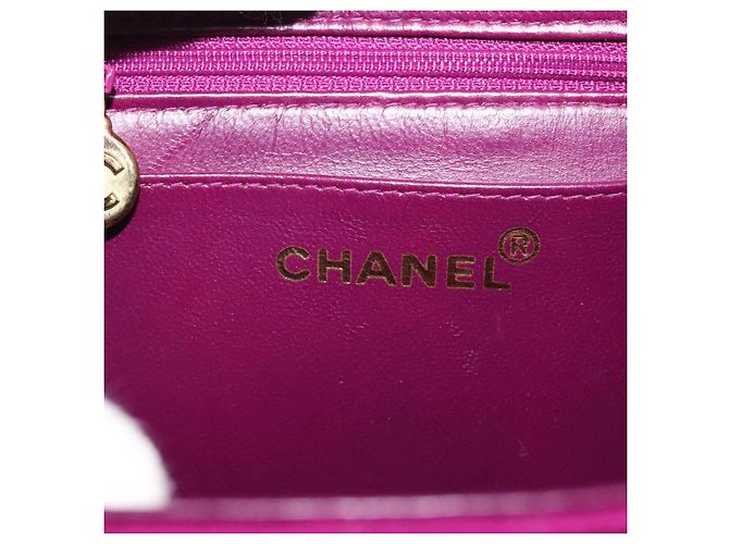 CHANEL Borsa Matelassé in cotone Viola Oro CC Auth 131194 D'oro Porpora - vista 19