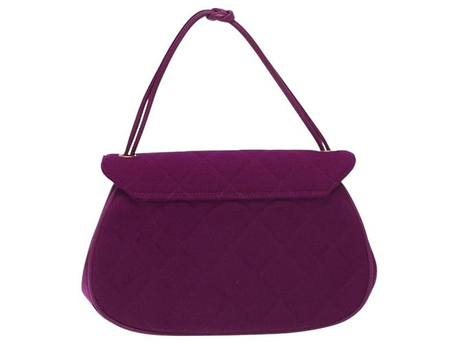 CHANEL Borsa Matelassé in cotone Viola Oro CC Auth 131194 D'oro Porpora - vista 2