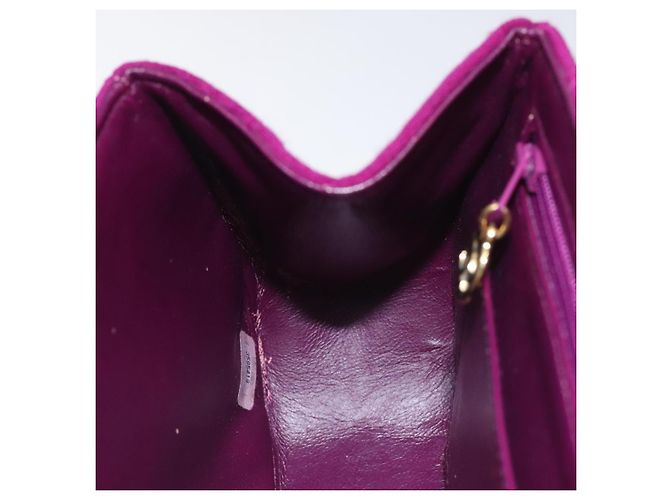 CHANEL Borsa Matelassé in cotone Viola Oro CC Auth 131194 D'oro Porpora - vista 21