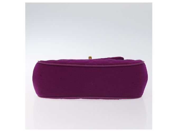 CHANEL Borsa Matelassé in cotone Viola Oro CC Auth 131194 D'oro Porpora - vista 5