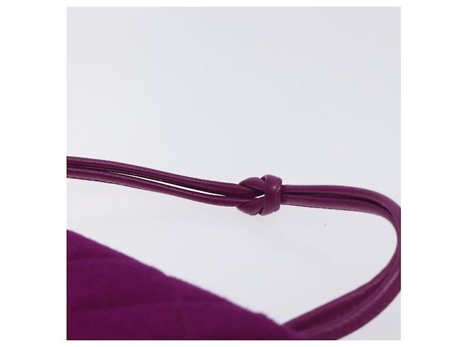 CHANEL Borsa Matelassé in cotone Viola Oro CC Auth 131194 D'oro Porpora - vista 8