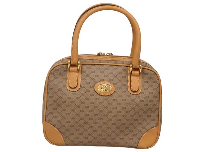 Gucci Borsa a mano Micro GG Supreme in PVC beige e oro 000 39 0030 Auth BA3431 D'oro - vista 13