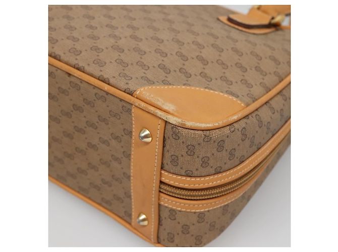 Gucci Borsa a mano Micro GG Supreme in PVC beige e oro 000 39 0030 Auth BA3431 D'oro - vista 16