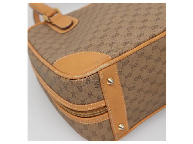 Gucci Borsa a mano Micro GG Supreme in PVC beige e oro 000 39 0030 Auth BA3431 D'oro - vista 17