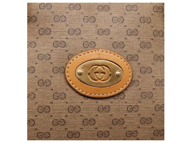 Gucci Borsa a mano Micro GG Supreme in PVC beige e oro 000 39 0030 Auth BA3431 D'oro - vista 18