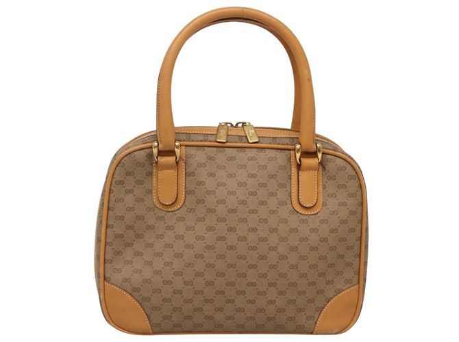 Gucci Borsa a mano Micro GG Supreme in PVC beige e oro 000 39 0030 Auth BA3431 D'oro - vista 2